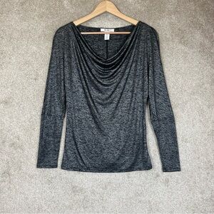 White House Black Market Shirt Womens Extra Small Gray Long Sleeve Stretch-3873